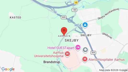 Erhvervslejemål til leje i Århus N - kort over placeringen