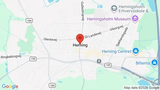 Erhvervslejemål til leje i Herning - kort over placeringen