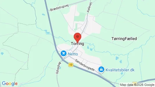 Erhvervslejemål til leje i Tørring - kort over placeringen