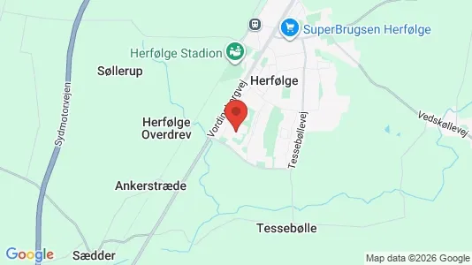 Erhvervslejemål til leje i Herfølge - kort over placeringen