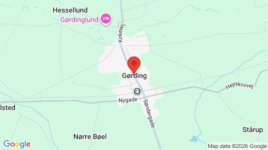 Erhvervslejemål til leje i Gørding - kort over placeringen