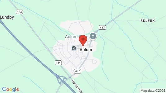 Erhvervslejemål til leje i Aulum - kort over placeringen