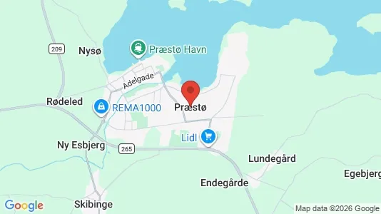 Erhvervslejemål til leje i Præstø - kort over placeringen