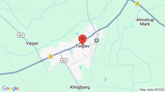 Erhvervslejemål til leje i Tinglev - kort over placeringen