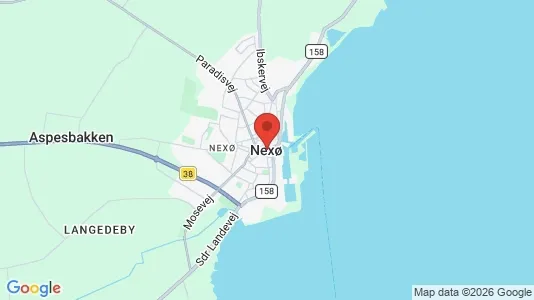 Erhvervslejemål til leje i Nexø - kort over placeringen