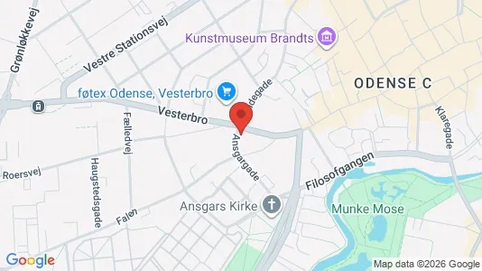 Kontorlokaler til leje i Odense C - kort over placeringen