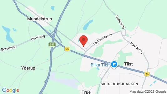 Erhvervslejemål til leje i Tilst - kort over placeringen