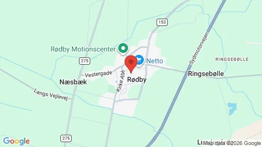 Erhvervslejemål til leje i Rødby - kort over placeringen