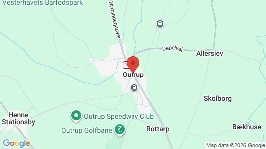 Erhvervslejemål til leje i Outrup - kort over placeringen