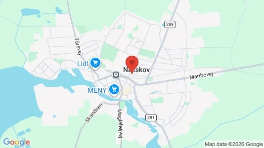 Erhvervslejemål til leje i Nakskov - kort over placeringen