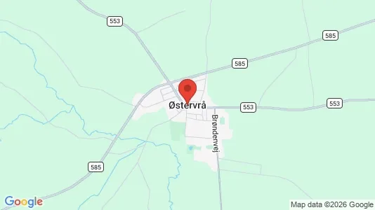 Erhvervslejemål til leje i Østervrå - kort over placeringen