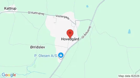 Erhvervslejemål til leje i Hovedgård - kort over placeringen