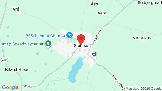 Erhvervslejemål til leje i Glumsø - kort over placeringen