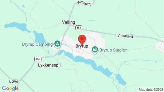 Erhvervslejemål til leje i Bryrup - kort over placeringen