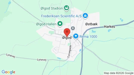 Erhvervslejemål til leje i Ølgod - kort over placeringen