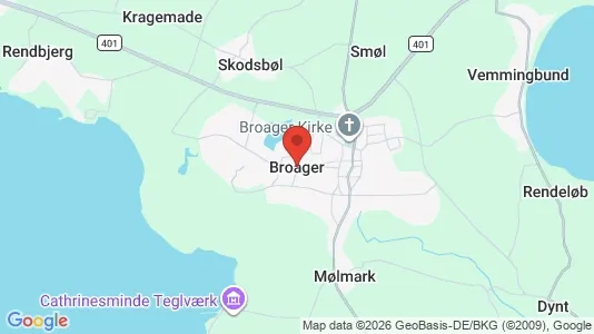 Erhvervslejemål til leje i Broager - kort over placeringen