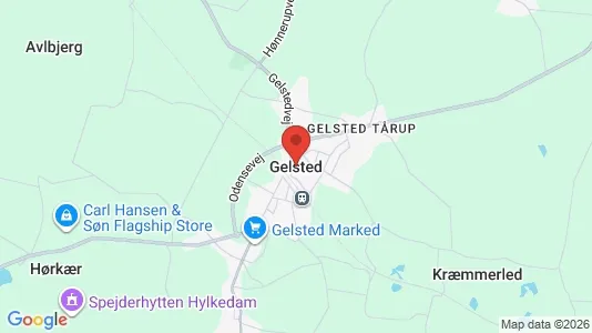 Erhvervslejemål til leje i Gelsted - kort over placeringen