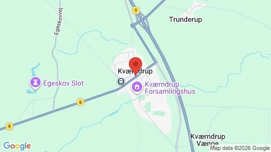 Erhvervslejemål til leje i Kværndrup - kort over placeringen
