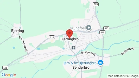 Erhvervslejemål til leje i Bjerringbro - kort over placeringen
