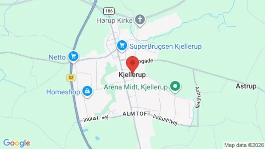 Erhvervslejemål til leje i Kjellerup - kort over placeringen