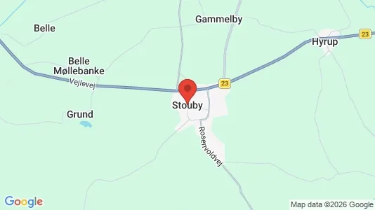 Erhvervslejemål til leje i Stouby - kort over placeringen