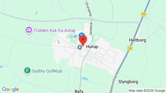 Erhvervslejemål til leje i Hurup Thy - kort over placeringen