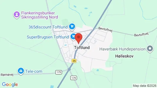 Erhvervslejemål til leje i Toftlund - kort over placeringen