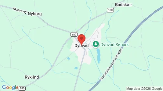 Erhvervslejemål til leje i Dybvad - kort over placeringen