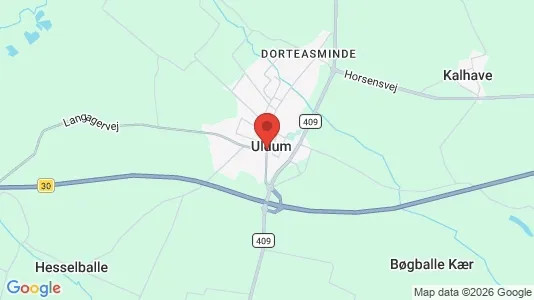 Erhvervslejemål til leje i Uldum - kort over placeringen