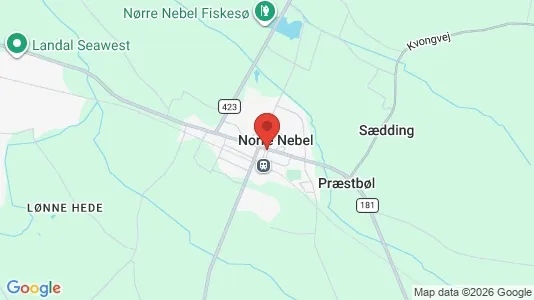 Erhvervslejemål til leje i Nørre Nebel - kort over placeringen