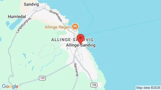 Erhvervslejemål til leje i Allinge - kort over placeringen