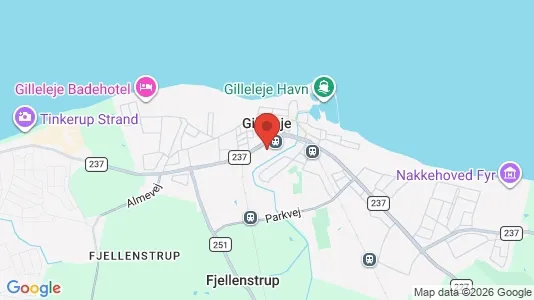 Erhvervslejemål til leje i Gilleleje - kort over placeringen