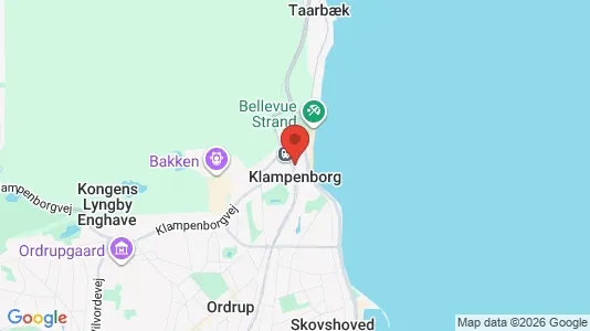 Erhvervslejemål til leje i Klampenborg - kort over placeringen