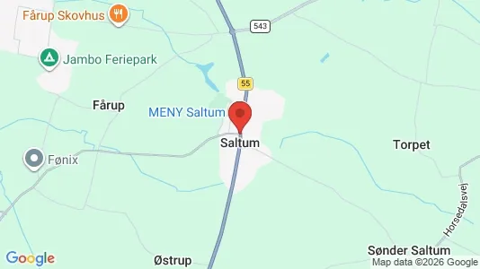 Erhvervslejemål til leje i Saltum - kort over placeringen