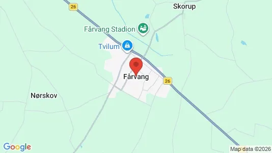 Erhvervslejemål til leje i Fårvang - kort over placeringen