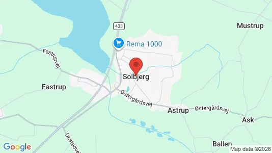 Erhvervslejemål til leje i Solbjerg - kort over placeringen