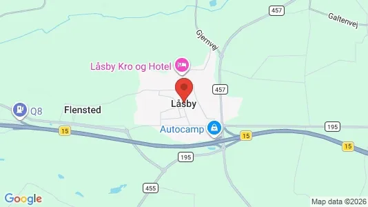 Erhvervslejemål til leje i Låsby - kort over placeringen