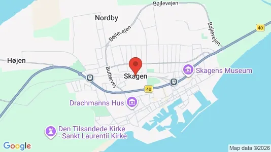 Erhvervslejemål til leje i Skagen - kort over placeringen