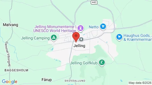 Erhvervslejemål til leje i Jelling - kort over placeringen