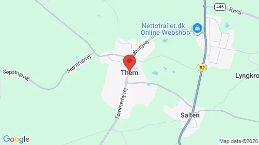 Erhvervslejemål til leje i Them - kort over placeringen