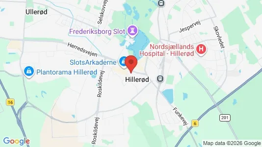 Erhvervslejemål til leje i Hillerød - kort over placeringen