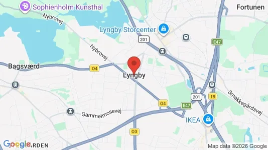 Erhvervslejemål til leje i Kongens Lyngby - kort over placeringen