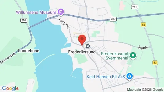 Erhvervslejemål til leje i Frederikssund - kort over placeringen