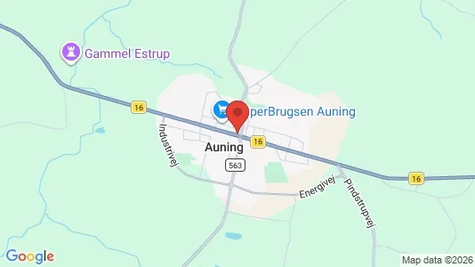 Erhvervslejemål til leje i Auning - kort over placeringen