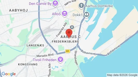 Erhvervslejemål til leje i Århus C - kort over placeringen