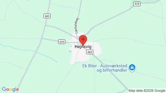 Erhvervslejemål til leje i Hejnsvig - kort over placeringen
