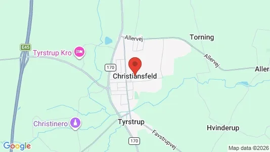 Erhvervslejemål til leje i Christiansfeld - kort over placeringen