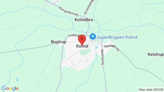 Erhvervslejemål til leje i Kolind - kort over placeringen