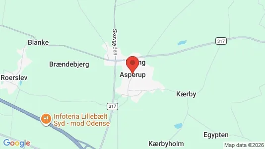 Erhvervslejemål til leje i Asperup - kort over placeringen