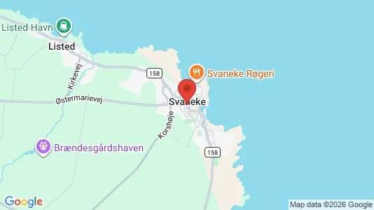 Erhvervslejemål til leje i Svaneke - kort over placeringen